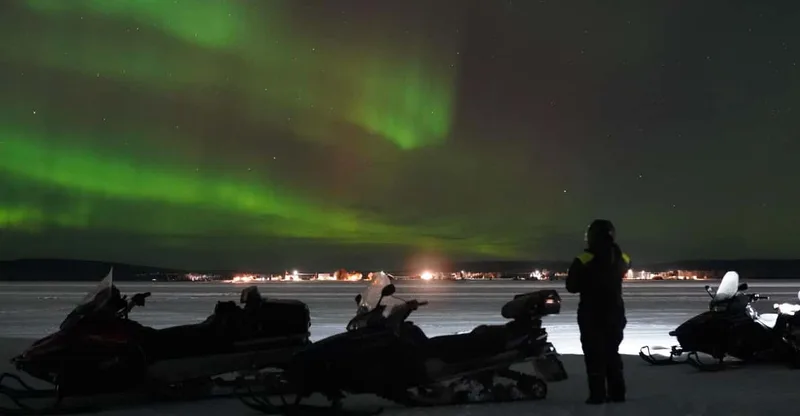 Northern Lights Snowmobile Tour with Fika & Reindeer — snowmobile tour in Kiruna