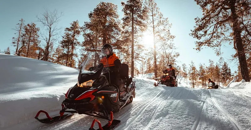 Snowmobile Ride with Hot Drinks — snowmobile tour in Saariselkä