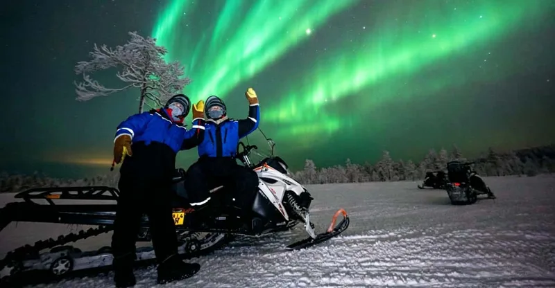 Hunting Northern Lights by Snowmobiles — snowmobile tour in Saariselkä