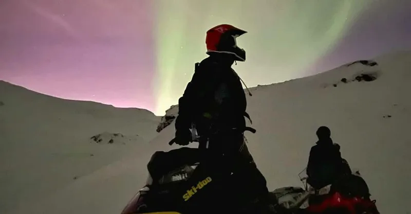 From Tromso: Arctic Wilderness Snowmobile Evening Tour — snowmobile tour in Tromsø