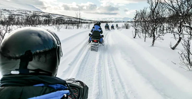 Lyngen: Snowmobile Safari with Lunch in seaside Restaurant — snowmobile tour in Tromsø