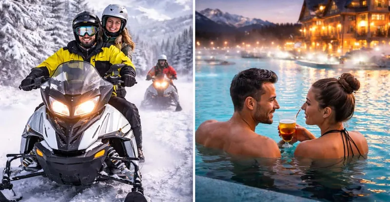 Krakow: Snowmobile with Thermal Pools and Hotel Pickup Tour — snowmobile tour in Zakopane